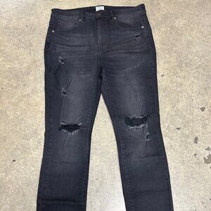 White Birch Black Distressed High Waisted Jeans